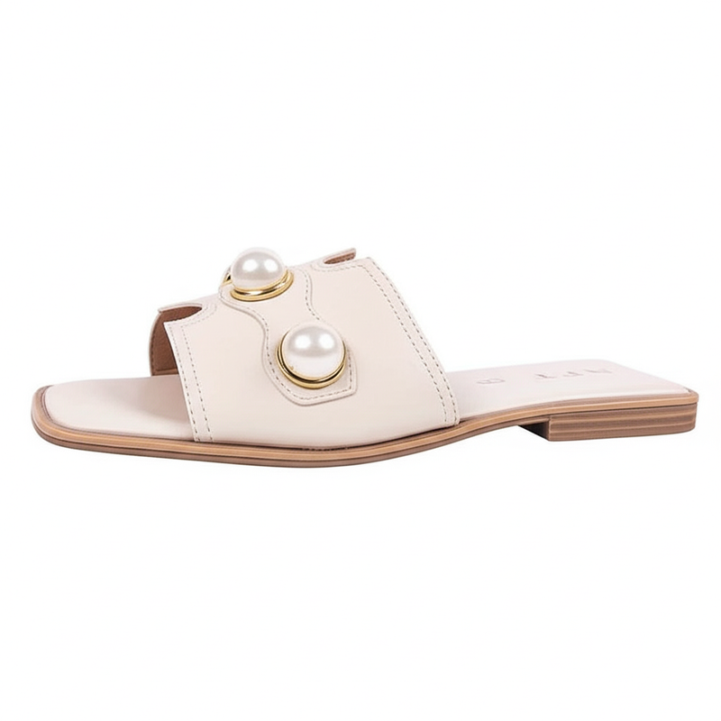Women's Pearl-Embellished Slide Sandals