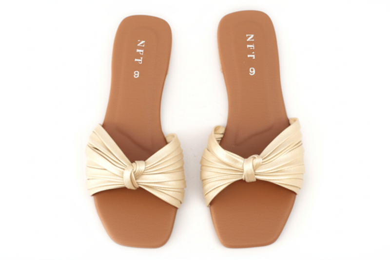 Knotted Nude & Brown Slides