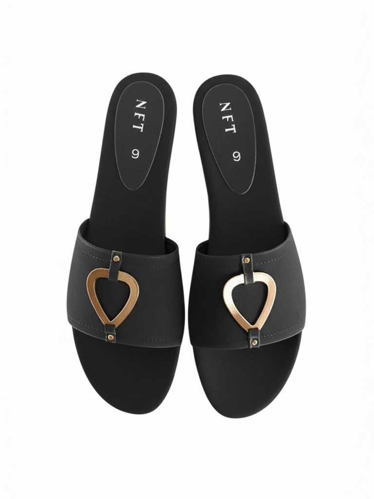 Sophisticated Black Wedge Sandals