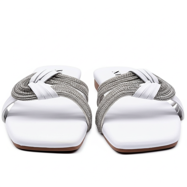 Dazzling White Flat Sandals