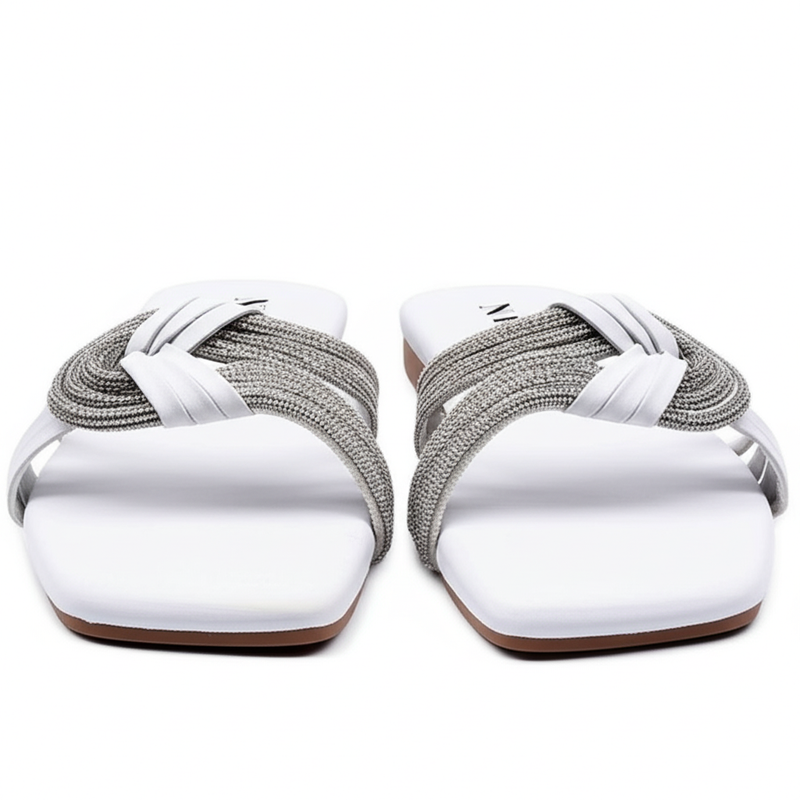Dazzling White Flat Sandals