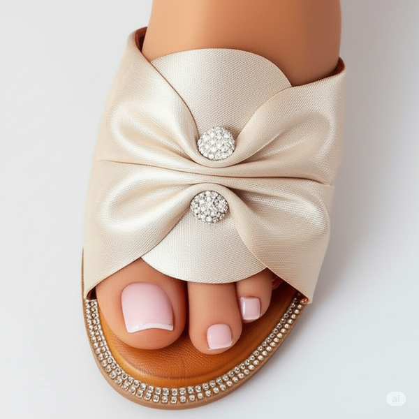 Elegant Bow Flat Slides