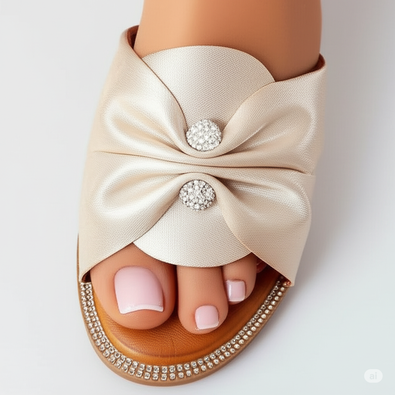 Elegant Bow Flat Slides