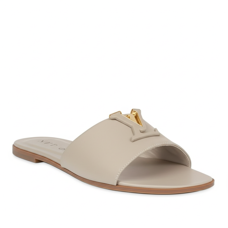 Classy Taupe Flat Sandals