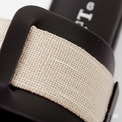 Black & Beige Buckle Slides