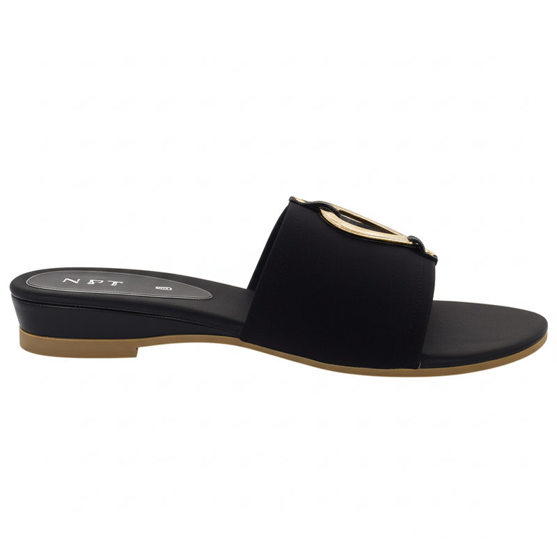 Sophisticated Black Wedge Sandals