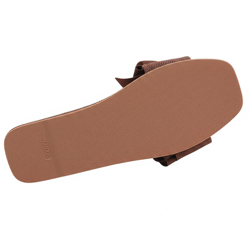 Charming Brown Bow Flat Sandals