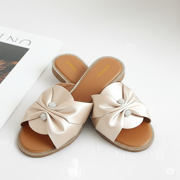 Elegant Bow Flat Slides