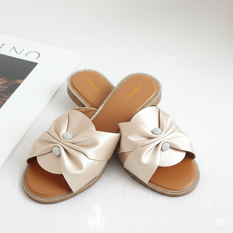 Elegant Bow Flat Slides