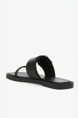 Black Buckle Strap Slides