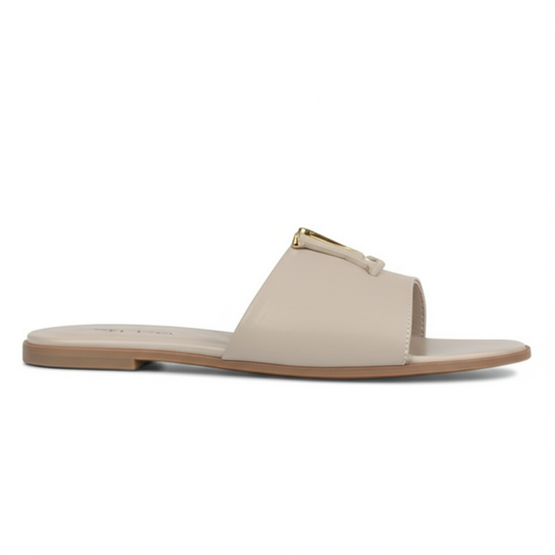 Classy Taupe Flat Sandals