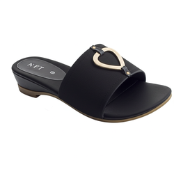 Sophisticated Black Wedge Sandals