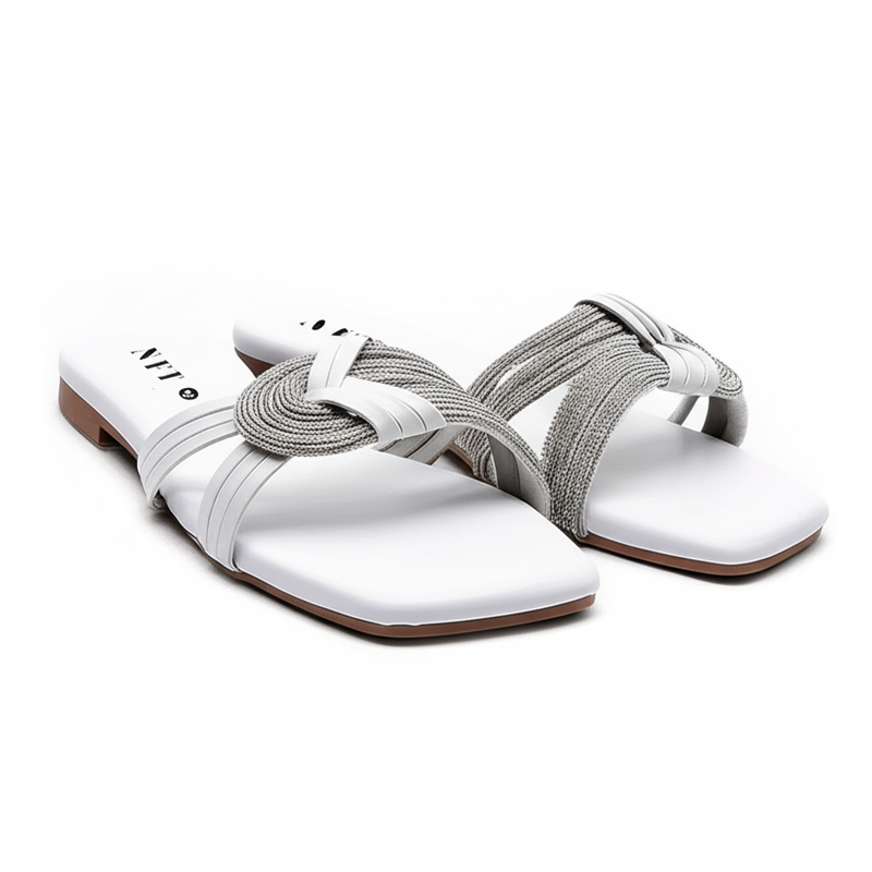Dazzling White Flat Sandals