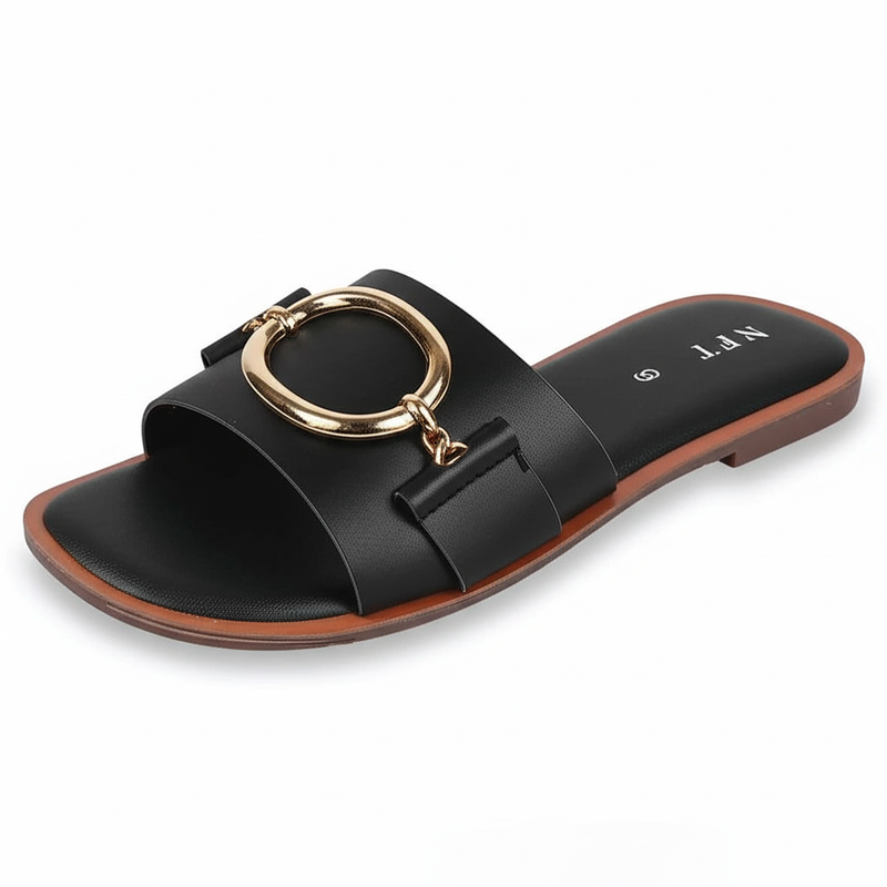 Stylish Black Flat Sandals