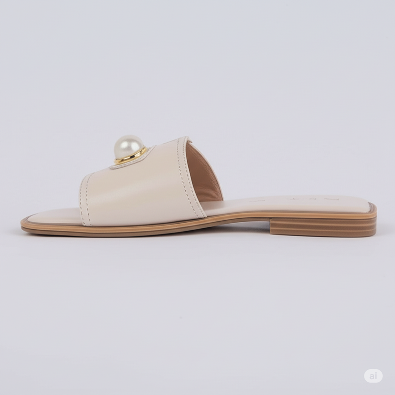 Women's Pearl-Embellished Slide Sandals
