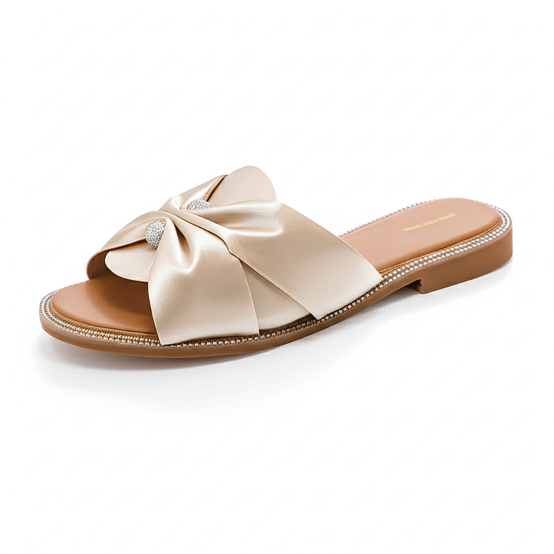 Elegant Bow Flat Slides