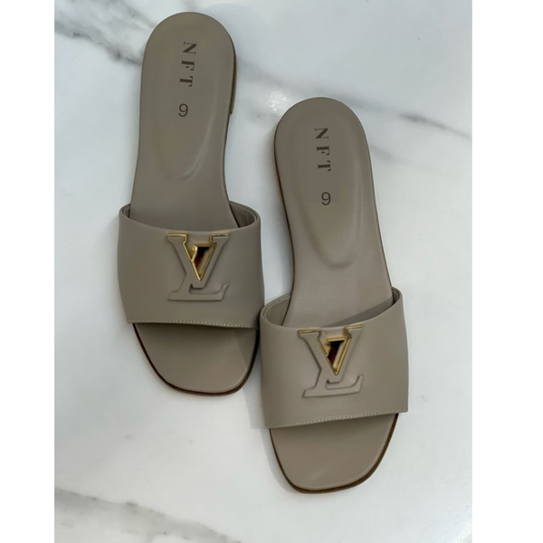 Classy Taupe Flat Sandals
