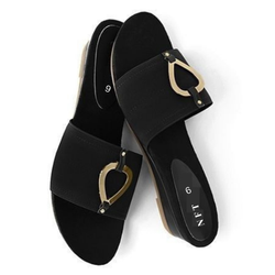 Sophisticated Black Wedge Sandals