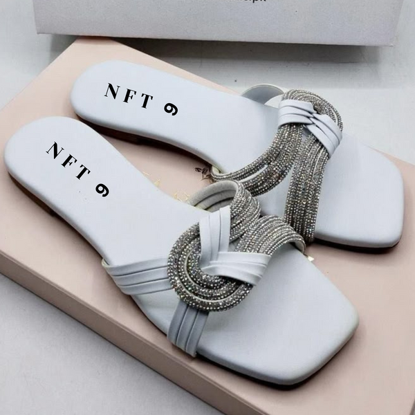 Dazzling White Flat Sandals
