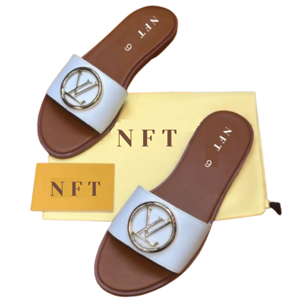 Stylish White and Brown Flat Sandals